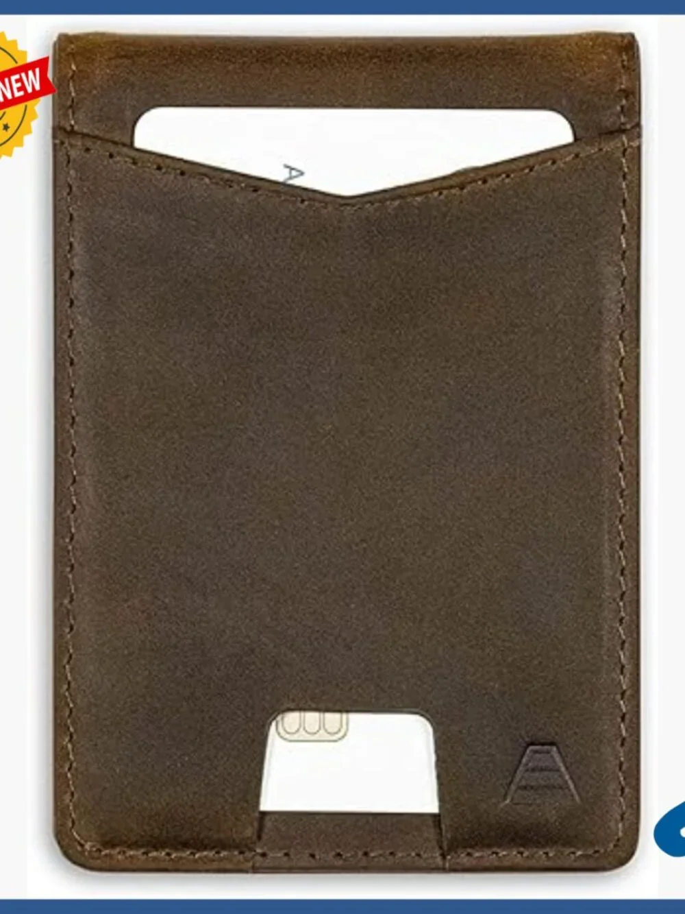 Men's Leather Bifold Wallet with Secret Compartment, Minimalist Design
